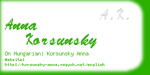 anna korsunsky business card